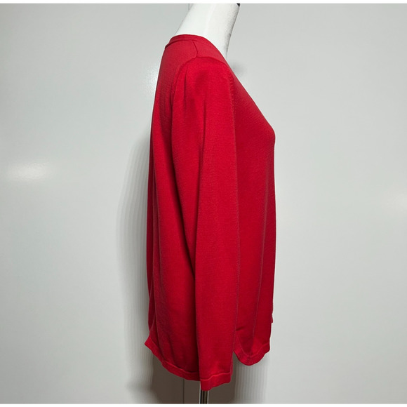 Talbots Cardigan Womens Large Red Button Front Rayon Blend Sweater Career Preppy - Picture 4 of 10